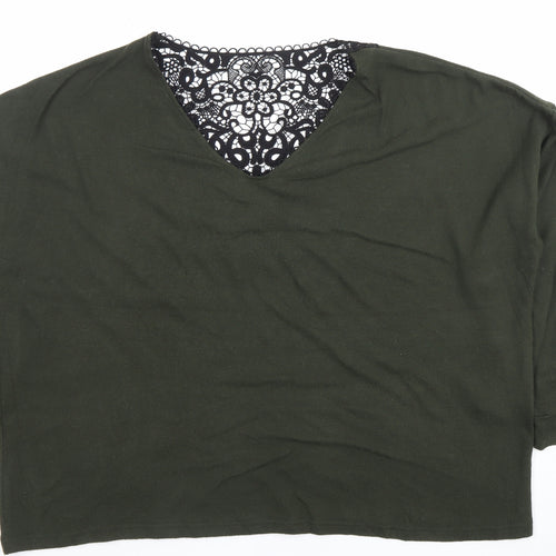 Dorothy Perkins Women’s Green Lace V-Neck Long Sleeve Tunic Top Size 18