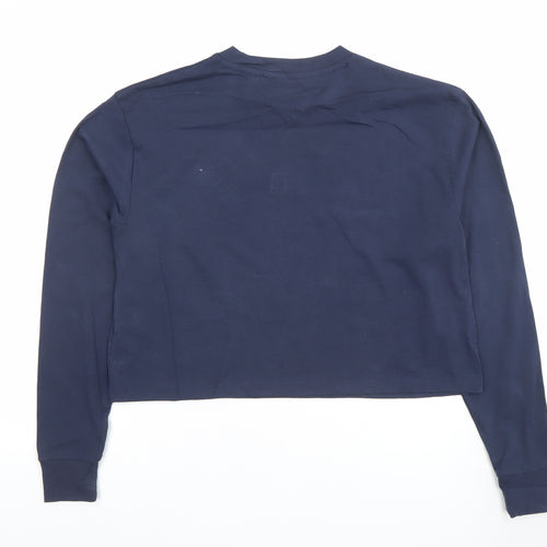 Tommy Jeans Women's Blue Long Sleeve Cropped T-Shirt Size M