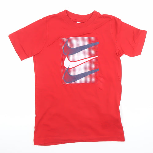 Nike Boys Red Graphic Sports T-Shirt Size 10-11 Years Cotton Tee