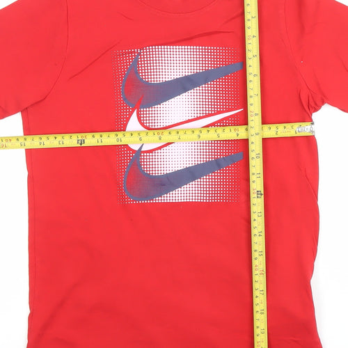 Nike Boys Red Graphic Sports T-Shirt Size 10-11 Years Cotton Tee