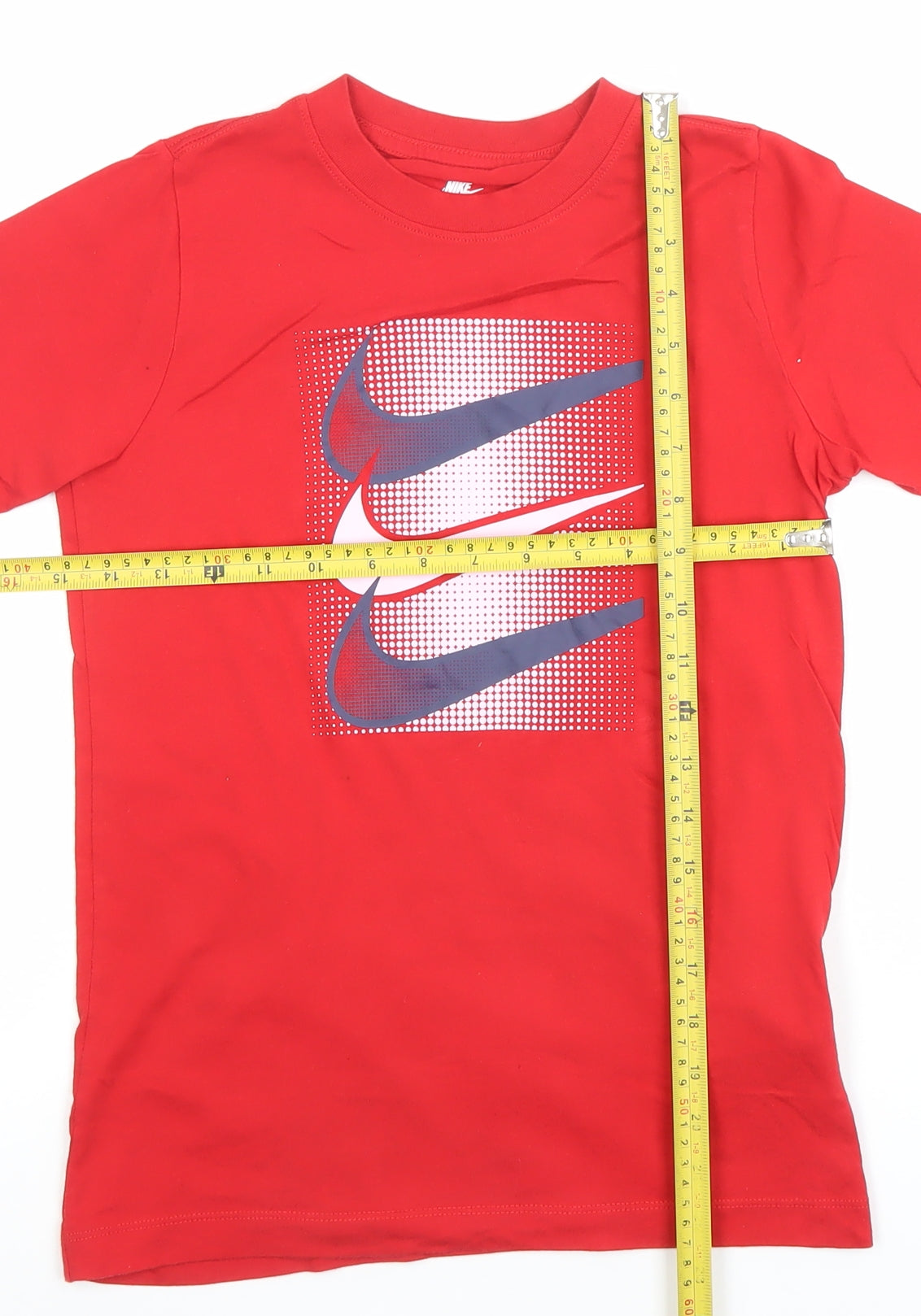 Nike Boys Red Graphic Sports T-Shirt Size 10-11 Years Cotton Tee