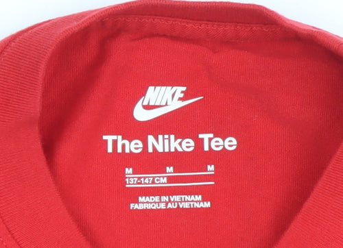 Nike Boys Red Graphic Sports T-Shirt Size 10-11 Years Cotton Tee
