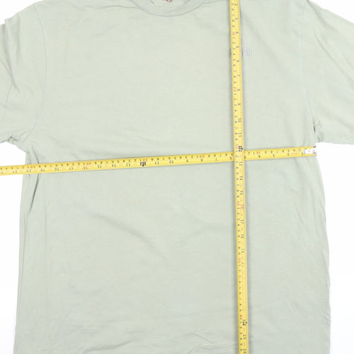Misspap Women’s Green Cotton Basic Crew Neck Short Sleeve T-Shirt Size 8