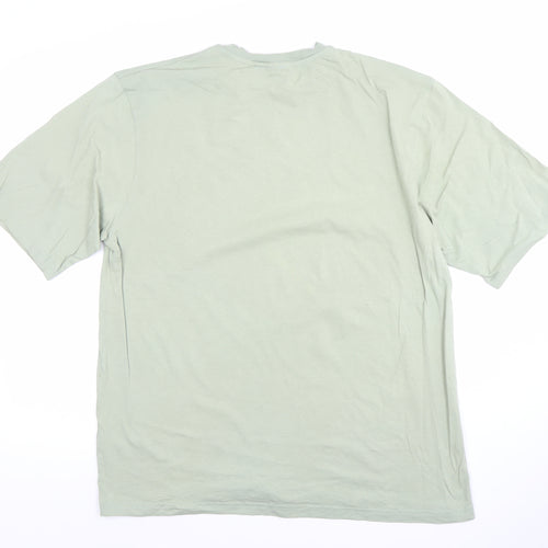 Misspap Women’s Green Cotton Basic Crew Neck Short Sleeve T-Shirt Size 8