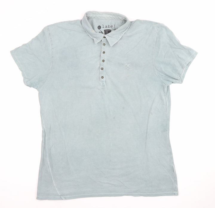 Label Lab Men's Blue XL Cotton Polo Shirt Casual Smart Top