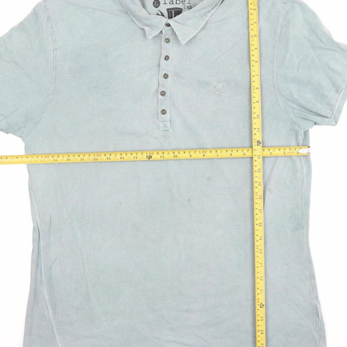 Label Lab Men's Blue XL Cotton Polo Shirt Casual Smart Top