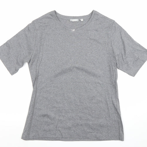 Rabe Women’s Grey Cotton Basic T-Shirt Size 8 Short Sleeve