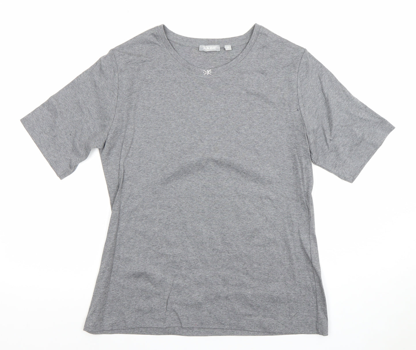 Rabe Women’s Grey Cotton Basic T-Shirt Size 8 Short Sleeve