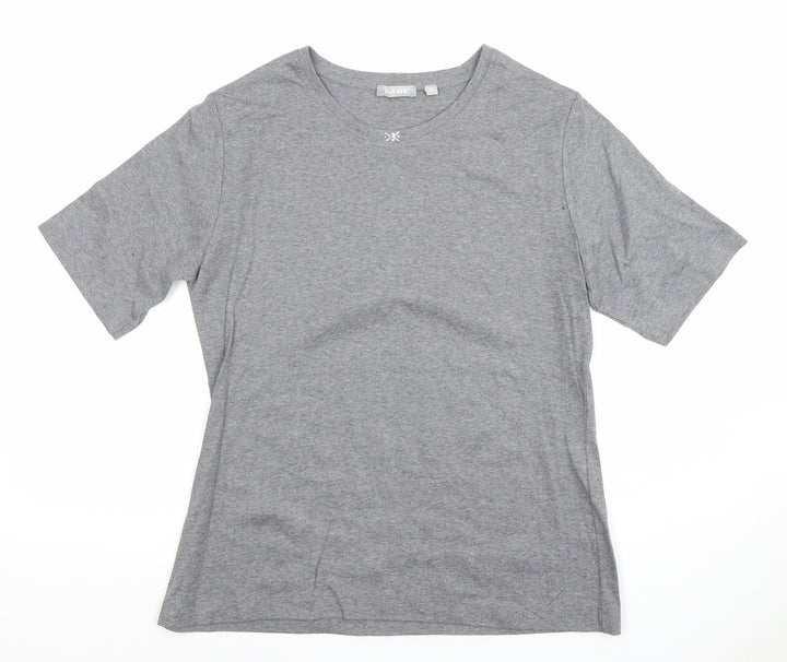 Rabe Women’s Grey Cotton Basic T-Shirt Size 8 Short Sleeve