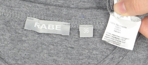 Rabe Women’s Grey Cotton Basic T-Shirt Size 8 Short Sleeve