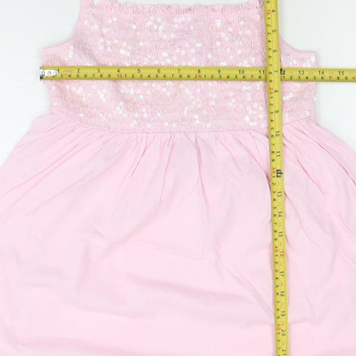 Next Girls Pink Sequin Strappy Cotton Party Dress 14 Years