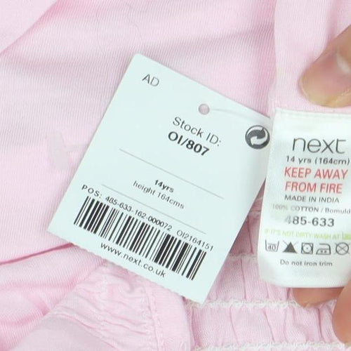 Next Girls Pink Sequin Strappy Cotton Party Dress 14 Years