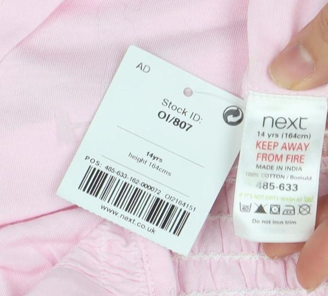 Next Girls Pink Sequin Strappy Cotton Party Dress 14 Years