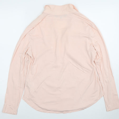 Principles by Ben de Lisi Women Pink Collar Zip Pocket Blouse Size 14