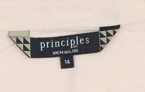 Principles by Ben de Lisi Women Pink Collar Zip Pocket Blouse Size 14