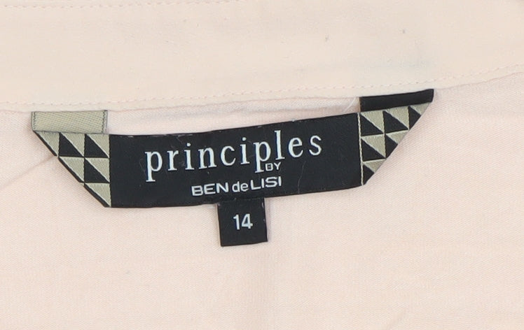 Principles by Ben de Lisi Women Pink Collar Zip Pocket Blouse Size 14