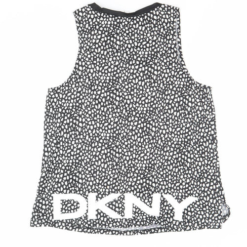 DKNY Women’s Black Animal Print Sleeveless Tank Top Size S