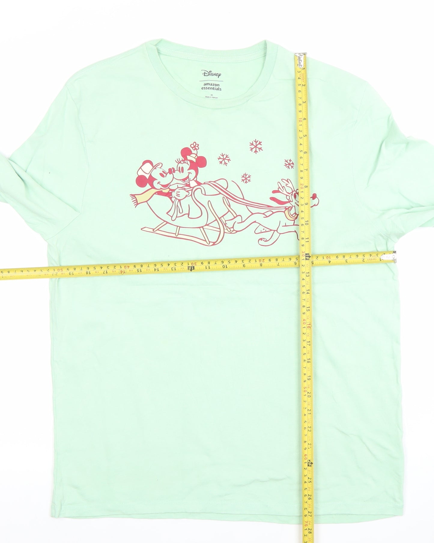Amazon Essentials Disney Women Green Long Sleeve Cotton T-Shirt M