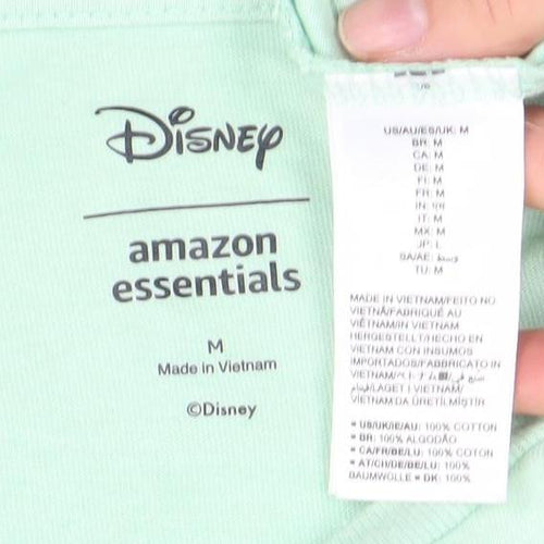 Amazon Essentials Disney Women Green Long Sleeve Cotton T-Shirt M