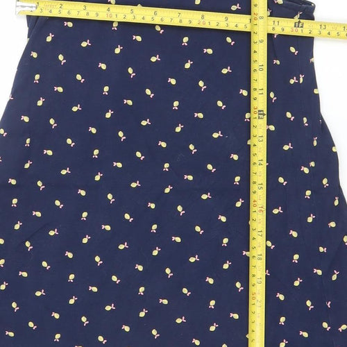 Marks and Spencer Girls Blue Floral Tank Dress 10-11 Years Cotton Stretch