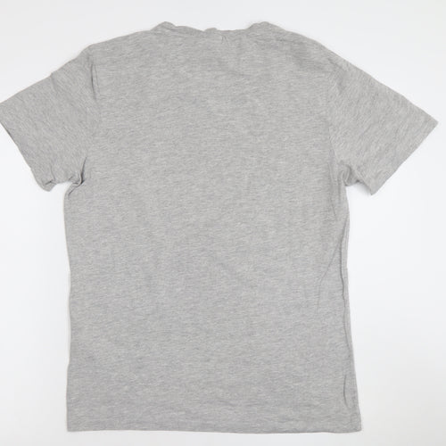 Jack & Jones Men's Grey Small Crew Neck Graphic T-Shirt
