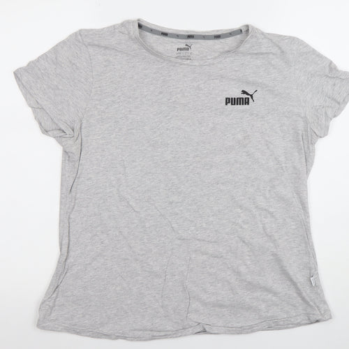 Puma Women’s Grey Short Sleeve Basic Cotton T-Shirt Size XL
