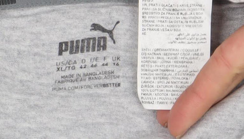 Puma Women’s Grey Short Sleeve Basic Cotton T-Shirt Size XL