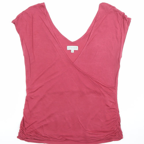 Jigsaw Womens Pink Lyocell Wrap V-Neck T-Shirt XL