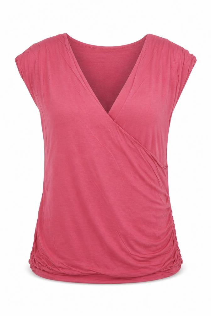 Jigsaw Womens Pink Lyocell Wrap V-Neck T-Shirt XL