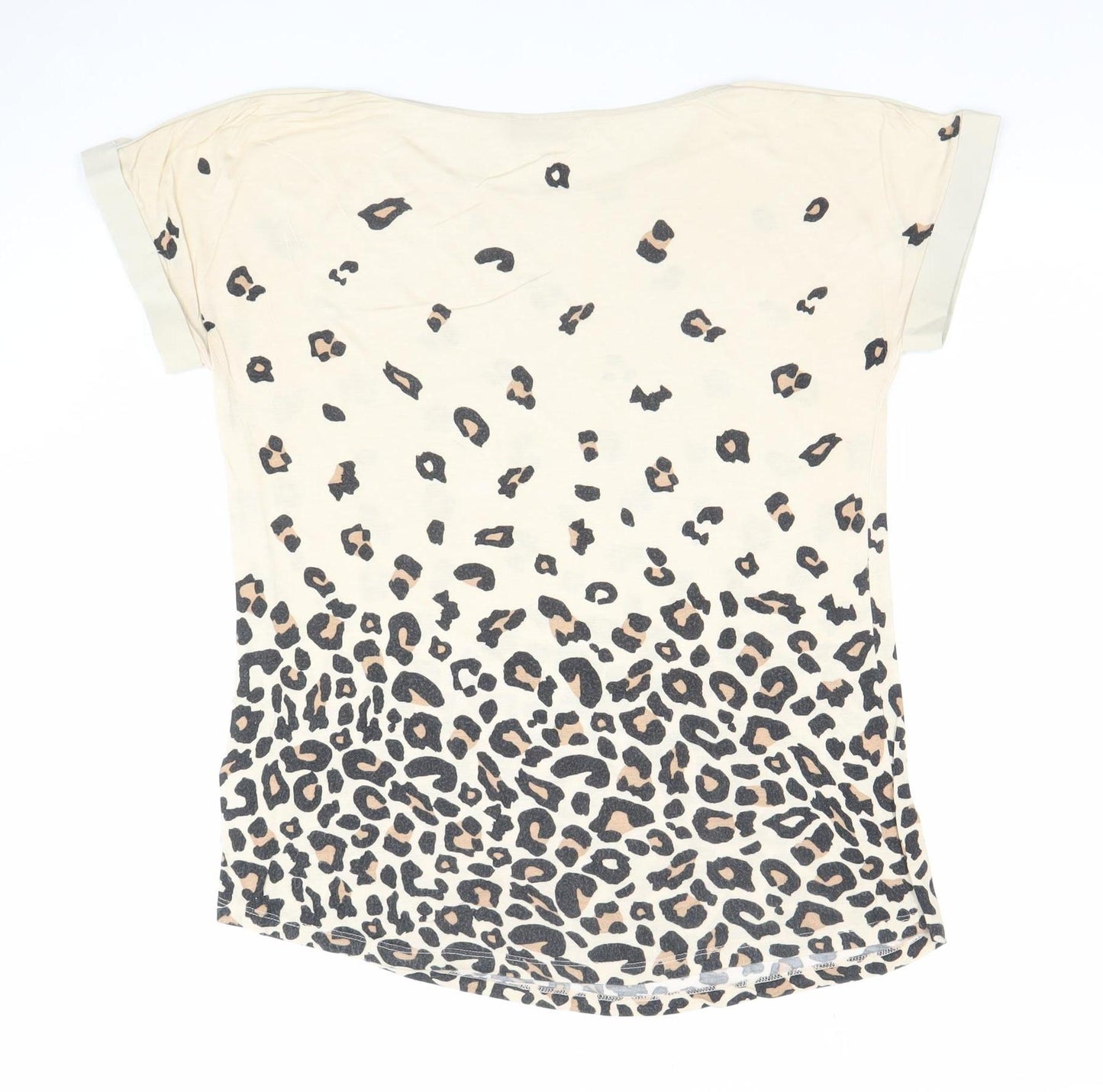 Oasis Women’s Beige Leopard Print Short Sleeve T-Shirt XS