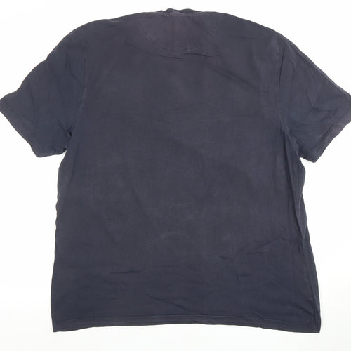Ted Baker Men's Blue Regular Fit Crew Neck Cotton T-Shirt Size L