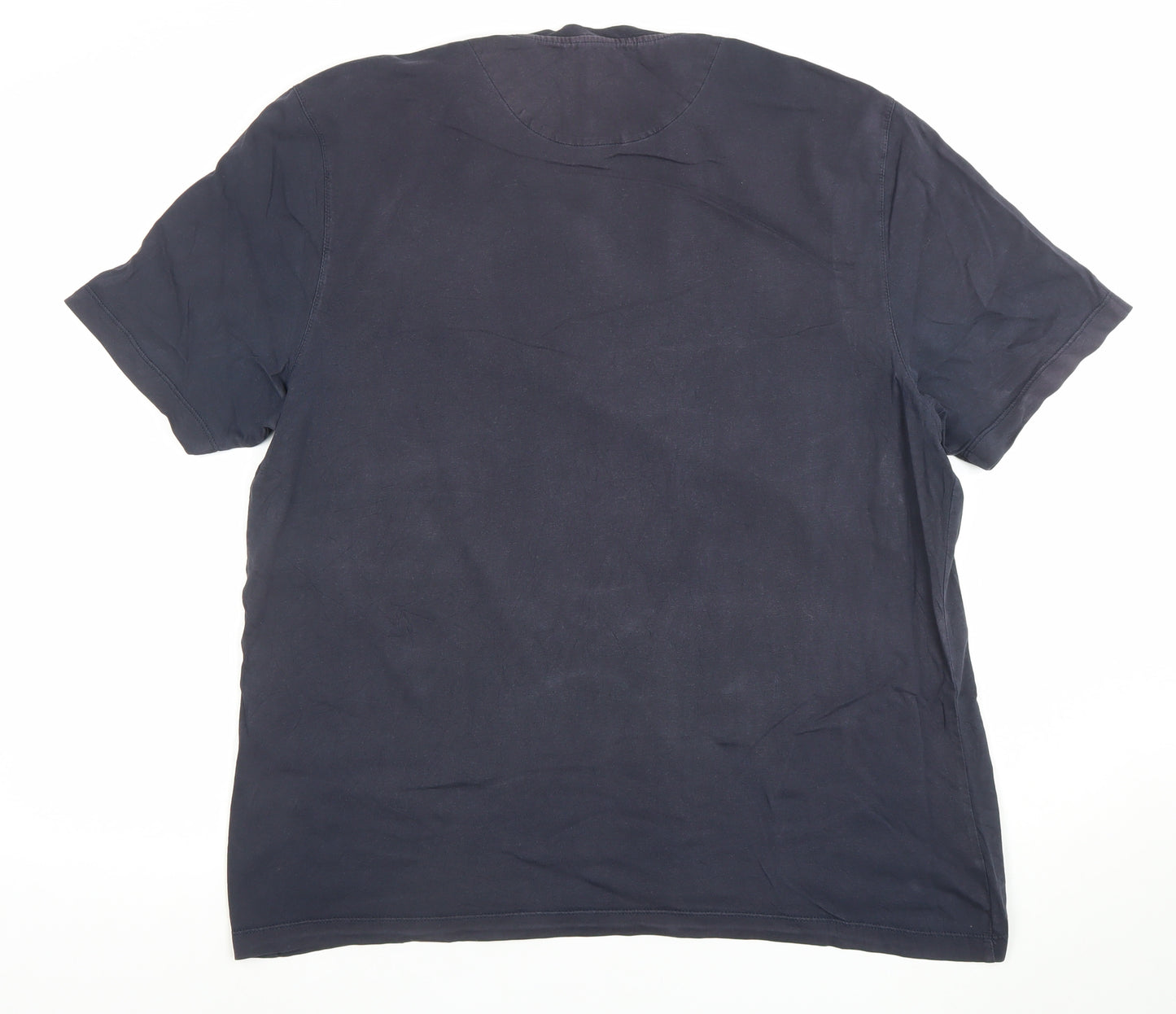 Ted Baker Men's Blue Regular Fit Crew Neck Cotton T-Shirt Size L