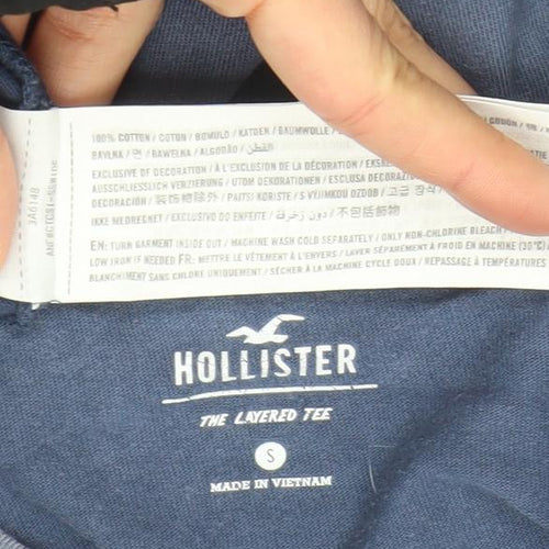 Hollister Men's Blue Small Crew Neck Lightweight T-Shirt