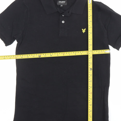 Lyle & Scott Junior Black Cotton Polo Shirt Teen Size 10 Years