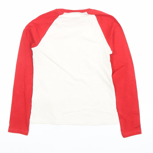 Marks and Spencer Boys Red White Snoopy Long Sleeve T-Shirt 9-10 Years