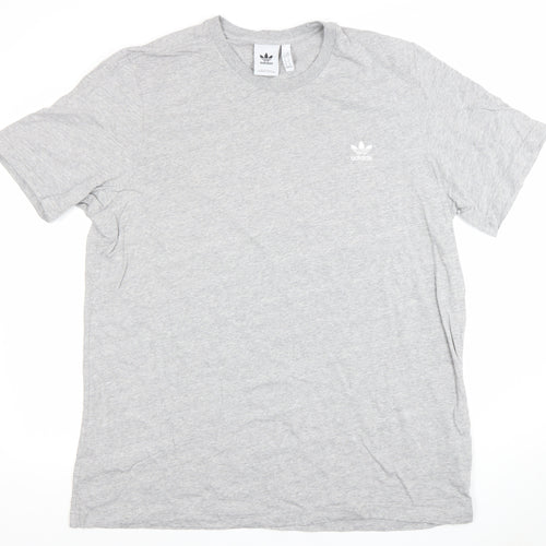 Adidas Men's Grey XL Trefoil Logo Regular Fit Short Sleeve T-Shirt