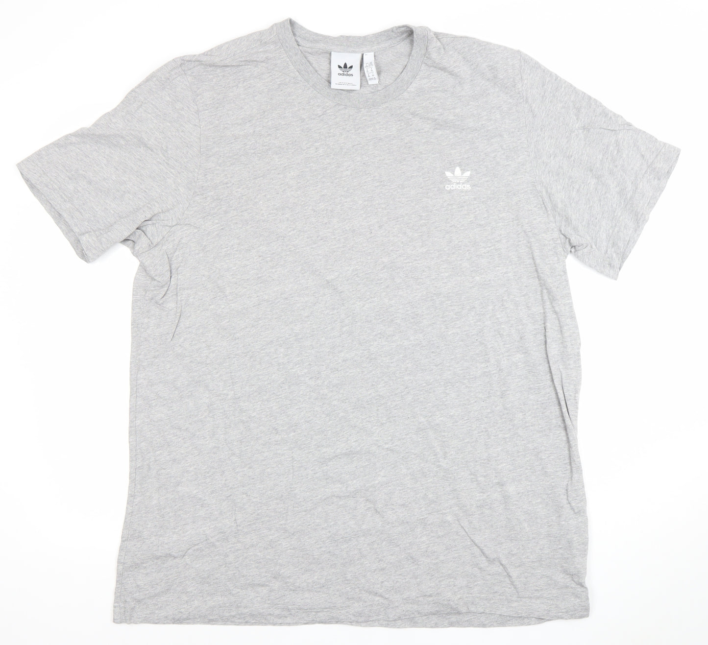 Adidas Men's Grey XL Trefoil Logo Regular Fit Short Sleeve T-Shirt