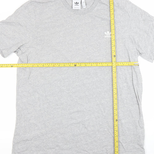 Adidas Men's Grey XL Trefoil Logo Regular Fit Short Sleeve T-Shirt