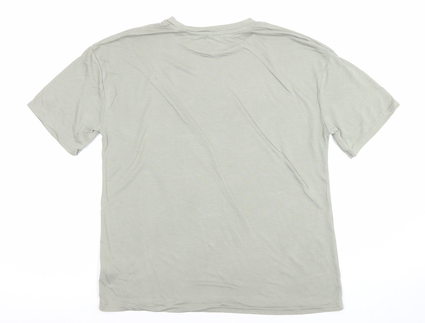 River Island Girls Green Glitter Logo T-Shirt 9-10 Years Regular Fit
