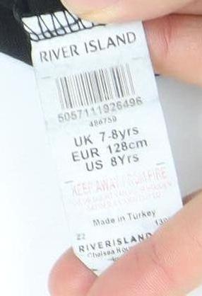 River Island Girls Black Totally Fearless Graphic T-Shirt 7-8 Years