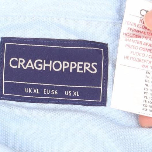 Craghoppers Men’s Blue Striped Polo Shirt XL Lightweight Outdoor Top
