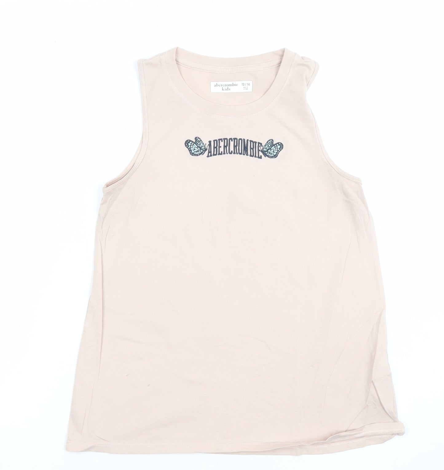 Abercrombie Kids Girls Beige Butterfly Logo Tank Top 13-14 Years