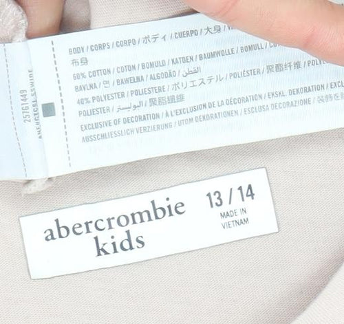 Abercrombie Kids Girls Beige Butterfly Logo Tank Top 13-14 Years