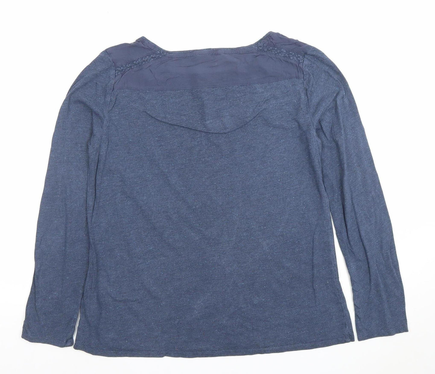 White Stuff Women’s Blue Long Sleeve Cotton Wool Tunic Blouse Size 12