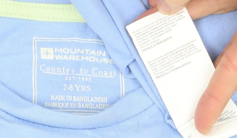 Mountain Warehouse Girls Blue Sequin Fish T-Shirt 7-8 Years Cotton