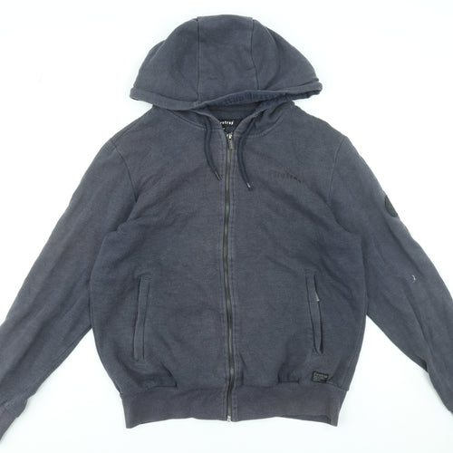 Firetrap Men's Blue Full Zip Hoodie Size M Cotton Blend