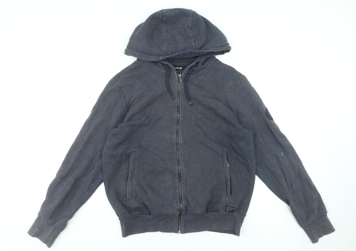 Firetrap Men's Blue Full Zip Hoodie Size M Cotton Blend