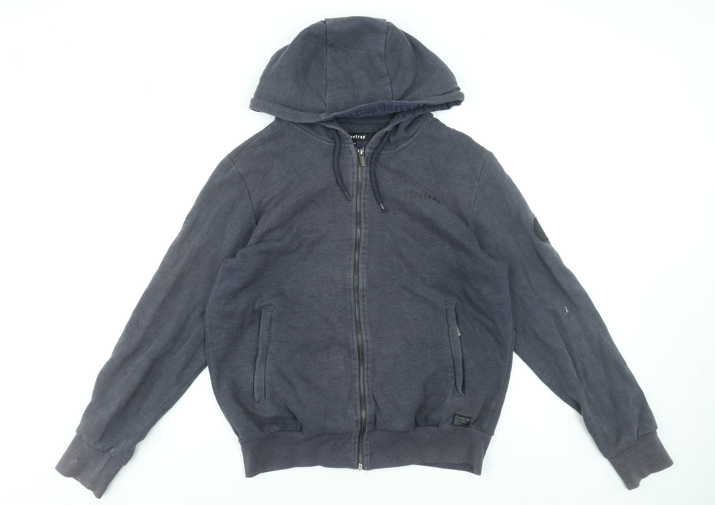 Firetrap Men's Blue Full Zip Hoodie Size M Cotton Blend
