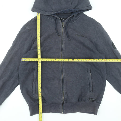 Firetrap Men's Blue Full Zip Hoodie Size M Cotton Blend