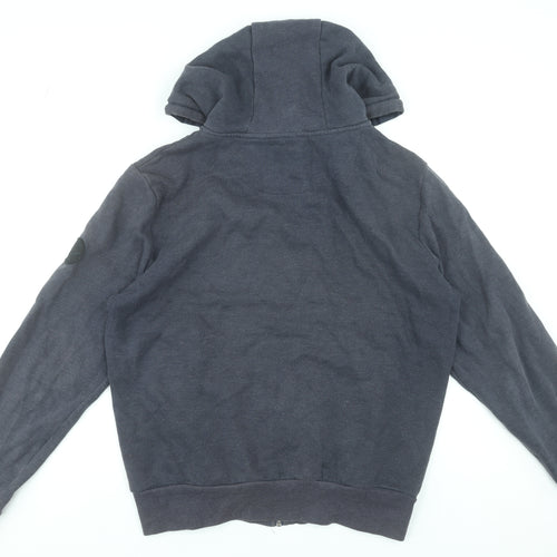 Firetrap Men's Blue Full Zip Hoodie Size M Cotton Blend